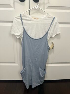 Kohl's Light Blue Layered Slip Dress with Pockets